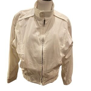 M. Julian America Men’s White Bomber Jacket Size 40 1980’s 100% Cotton Vintage